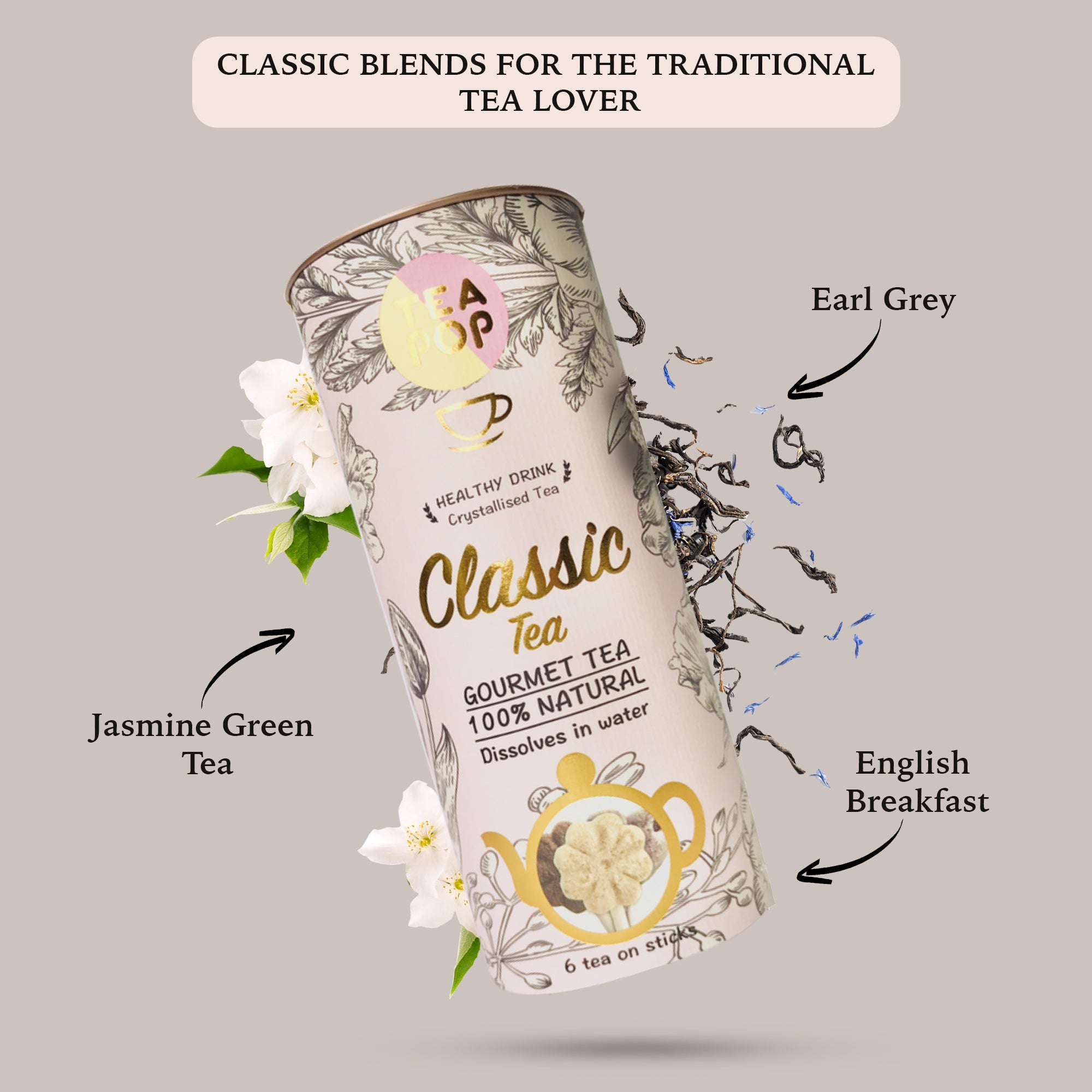 Tea-Pop Gift Box, Assorted Classic Blends